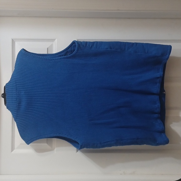 Blue The Quacker Factory 1X Womens Vest Jacket w Rhinestones - Picture 4 of 4